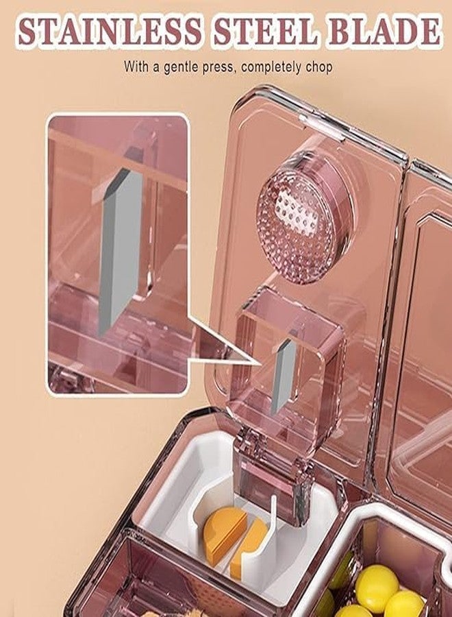 NETZILLA قاطعة أدوية NETZILLA للأقراص، قاطعة أقراص، طقم أدوية متعدد الوظائف 3 في 1، قاطعة أقراص يدوية، هارسة أقراص، علبة تخزين أقراص (متعددة الألوان) - Image 5